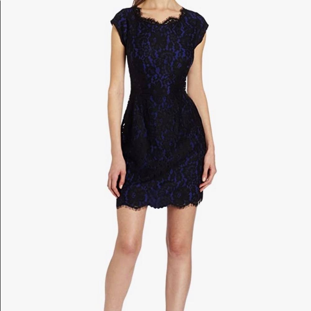 Joie Maribeth Black Lace Overlay Sheath Mini Cocktai Dress Size Small